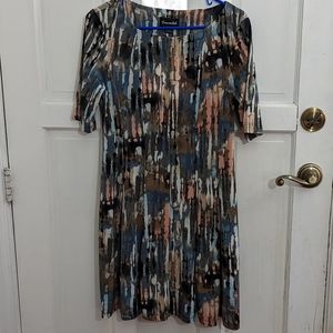 Connected Multi-Color Splatter Print Dress